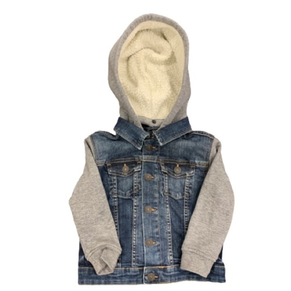 H&M Jean Jacket Removable Hood Size 3-4
